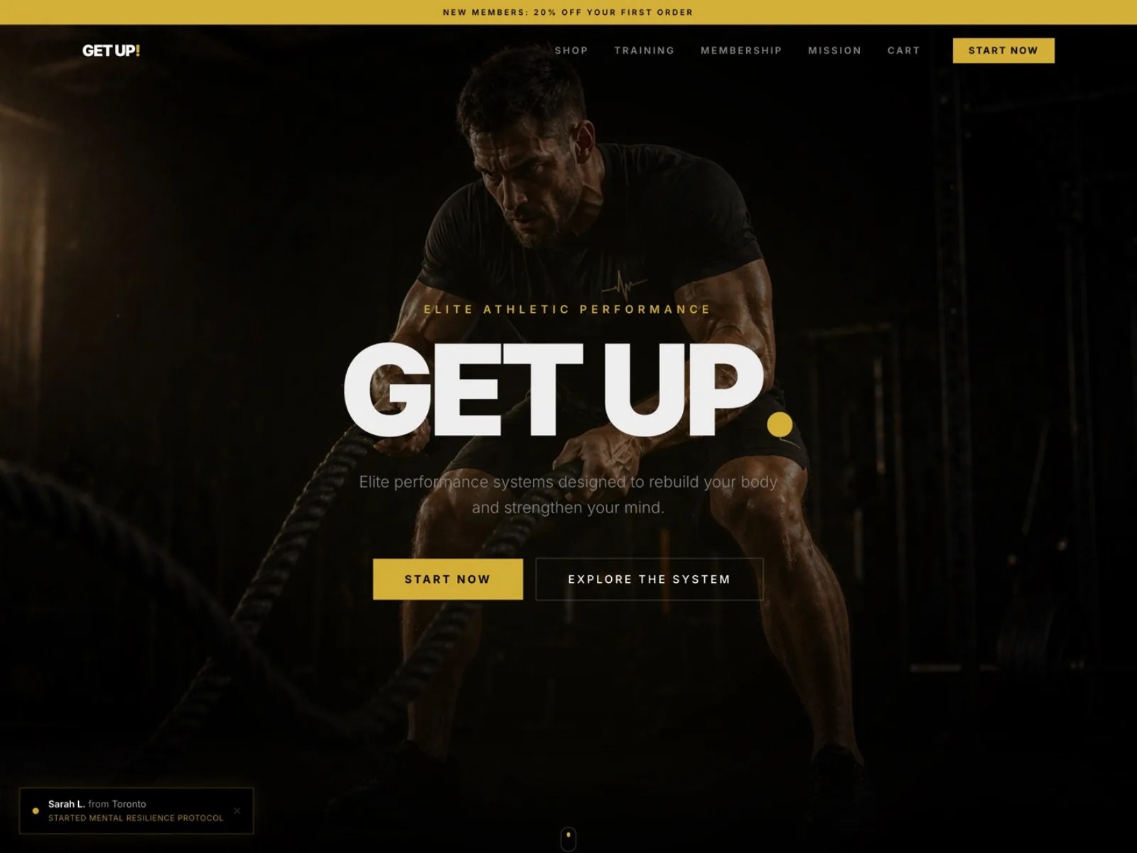 Get Up Fitness · a bold, high-energy website for a personal training studio